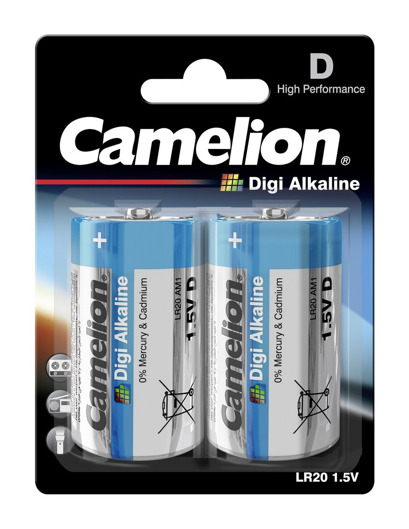 Camelion LR20 Batterie Digi Alkaline, D/Mono 2-er Blister