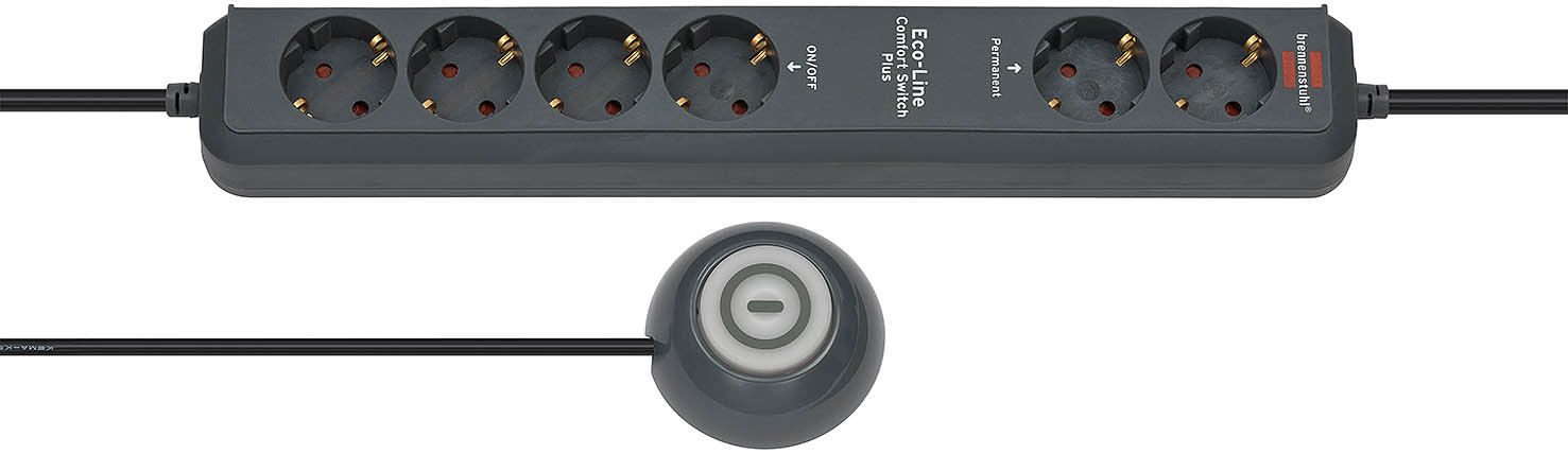 Brennenstuhl Eco-Line Comfort Switch Plus EL CSP 24 Steckdosenleiste 6-fach anthrazit