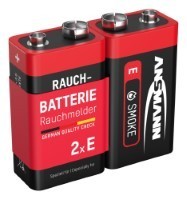 Ansmann 6LR61 Batterie (Alkaline), 9V-Block, speziell für Rauchmelder (2-er Blister)