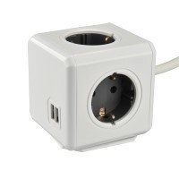 Allocacoc Power Cube 4-fach + 2x USB, 1,5m Kabel (H05VV-F 3G1,5mm²)
