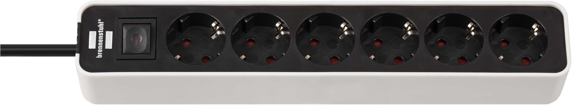Brennenstuhl Ecolor Steckdosenleiste 6-fach (Steckerleiste mit Schalter und 1,5m Kabel) schwarz/weiß
